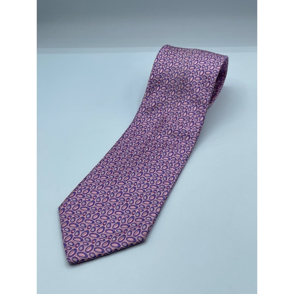 Robert Talbott Best‎ of Class Silk Tie Pink Purple Geometric Oval Handsewn USA